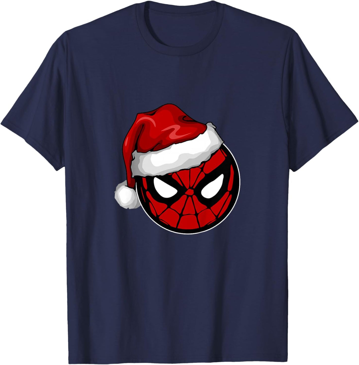 Kids Marvel Comics Christmas Santa Hat Spider-Man Circle Portrait T-Shirt - T-Shirt | Navy