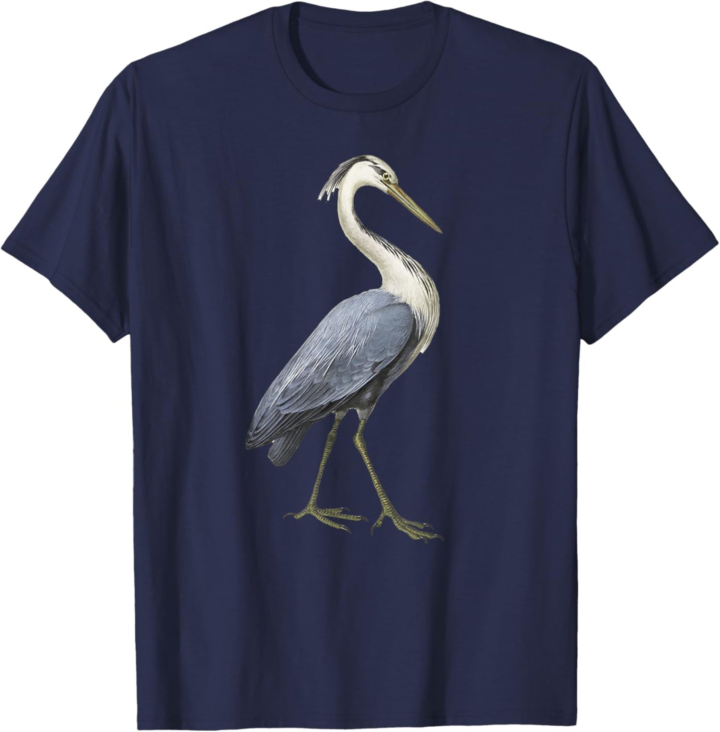 Heron Bird Water Bird Lover Costal Birder Great Blue Heron T-Shirt - T-Shirt | Navy