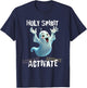Holy Spirit Activate Meme | Funny Christian Cartoon Ghost T-Shirt - T-Shirt | Navy