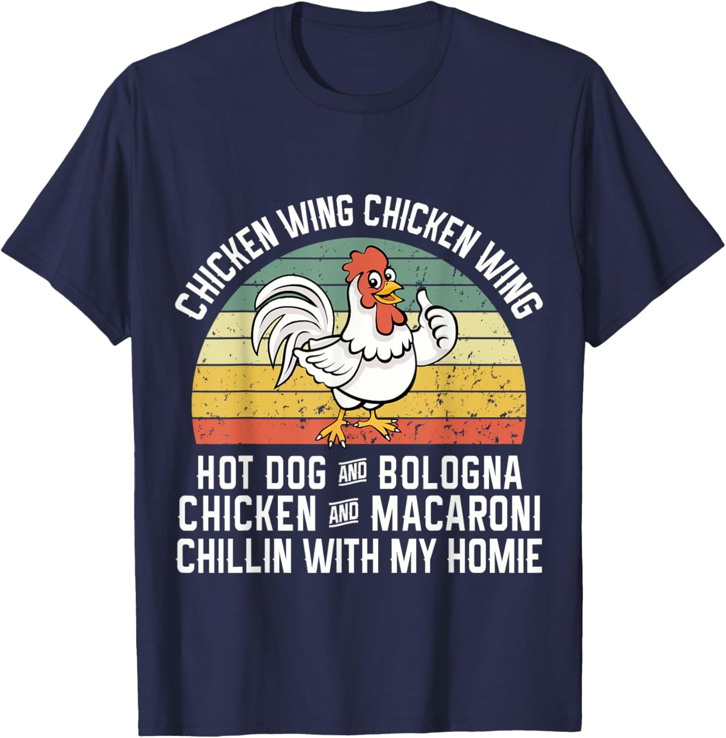 Chicken Wing Chicken Wing Hot Dog Bologna T-Shirt - T-Shirt | Navy