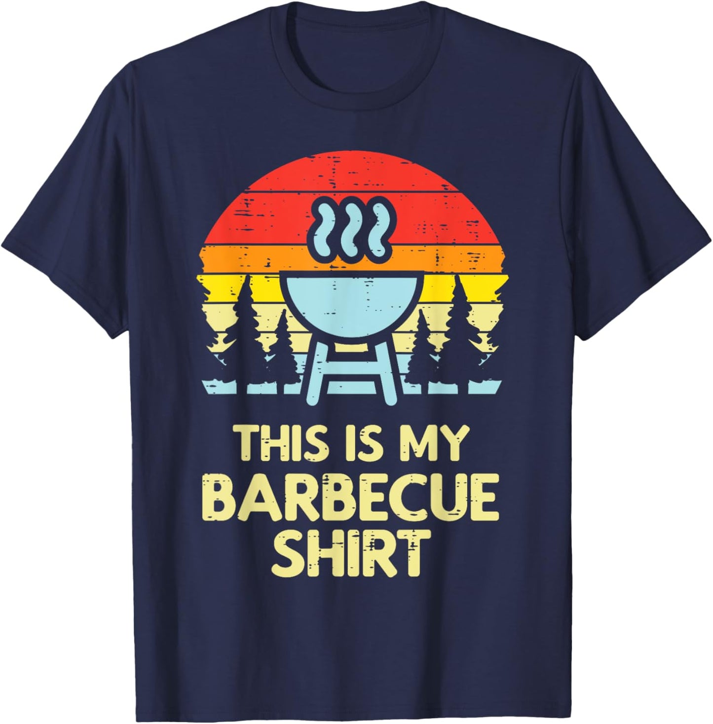 This Is My Barbecue Shirt Retro Bbq Grilling Men Women Kids T-Shirt - T-Shirt | Navy