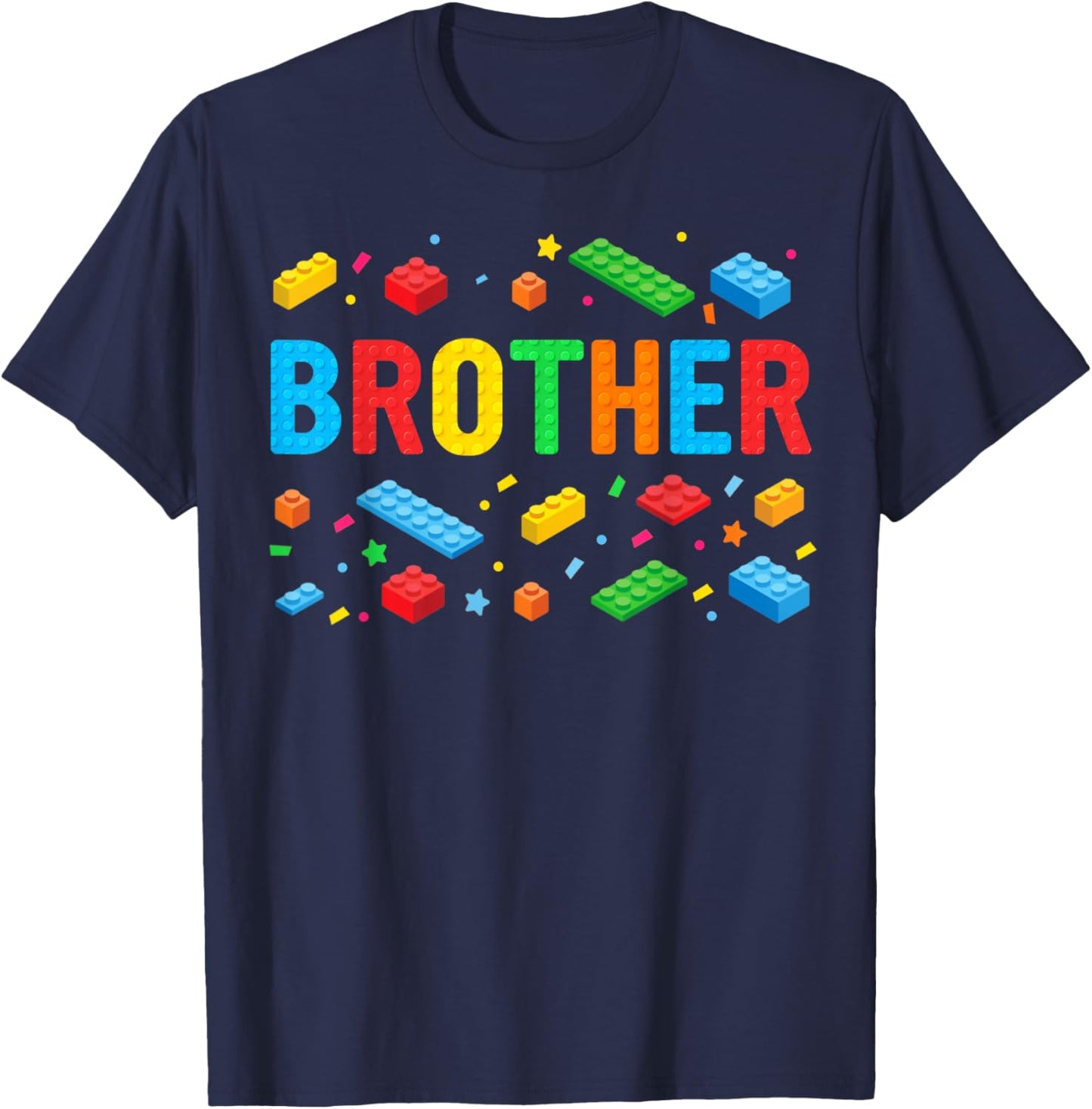 Brother Master Builder Building Bricks Blocks Family Big Bro T-Shirt - T-Shirt | Navy