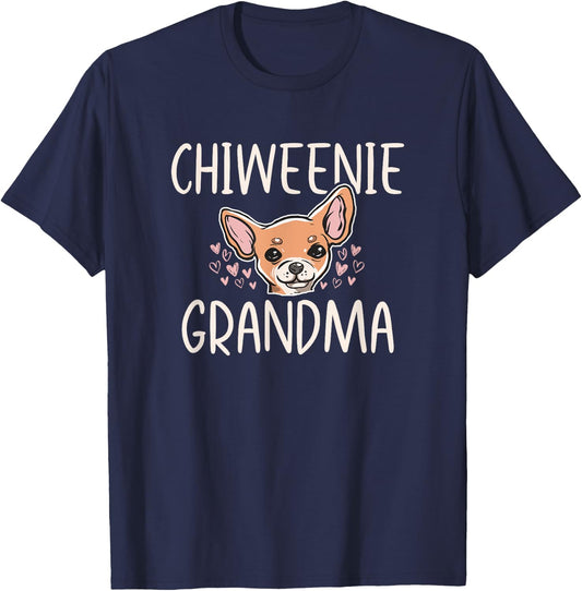 Chiweenie Mom Grandma Funny Cute Dog Owner Love Lover Men Women T-Shirt - T-Shirt | Navy