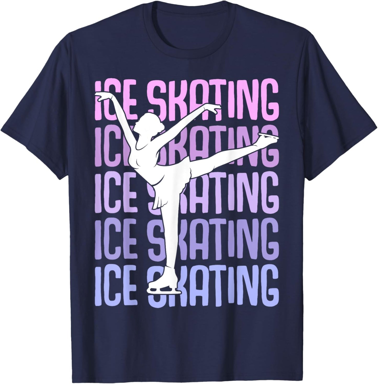 Ice Skating Figure Skater Girls Women T-Shirt - T-Shirt | Navy