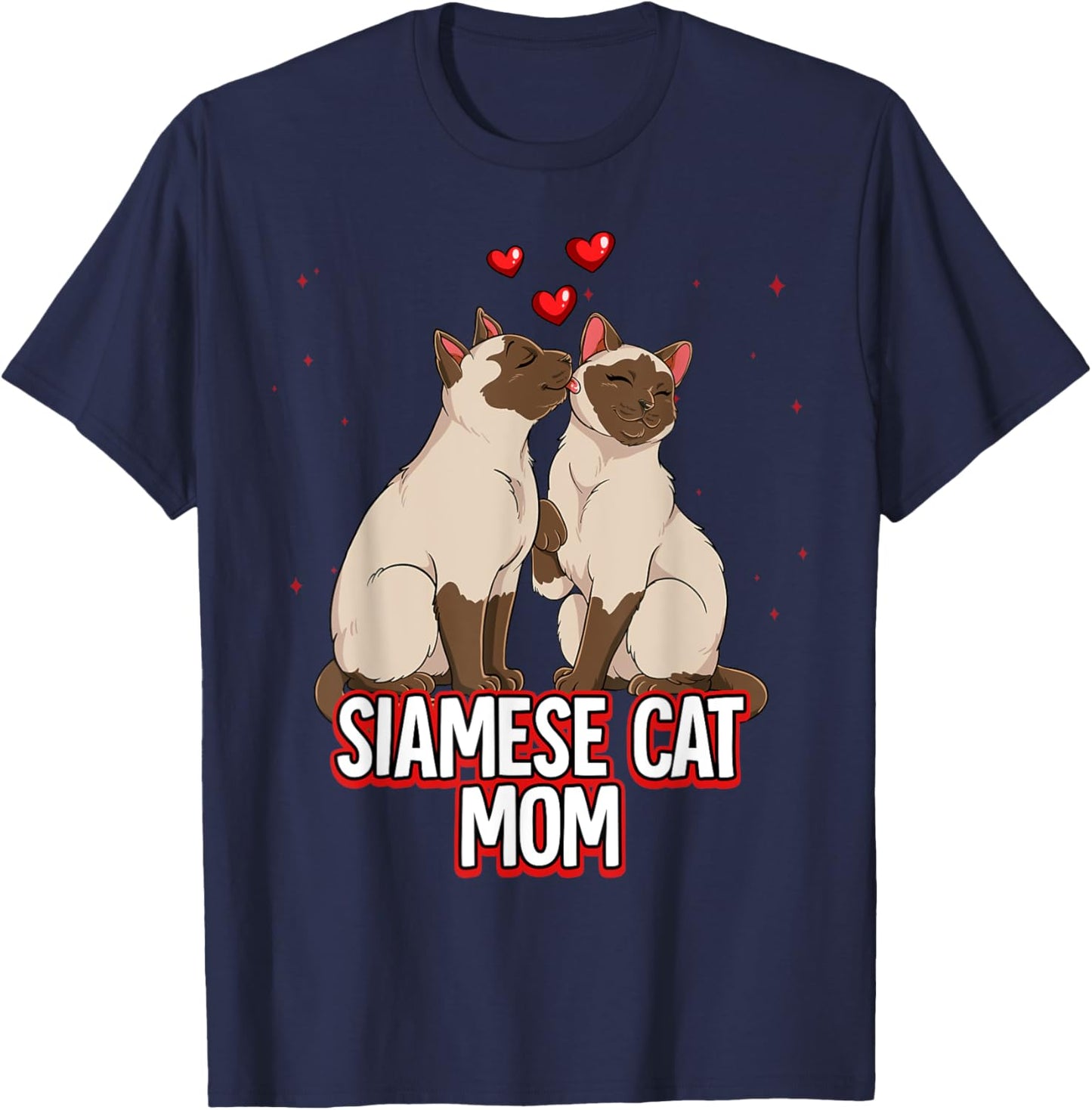 Siamese Cat Mom T-Shirt - T-Shirt | Navy