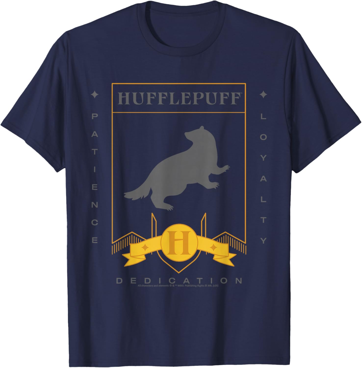 Poufsouffle Harry Potter Nouveau Design 2025 Patience Loyalty T-Shirt - T-Shirt | Navy