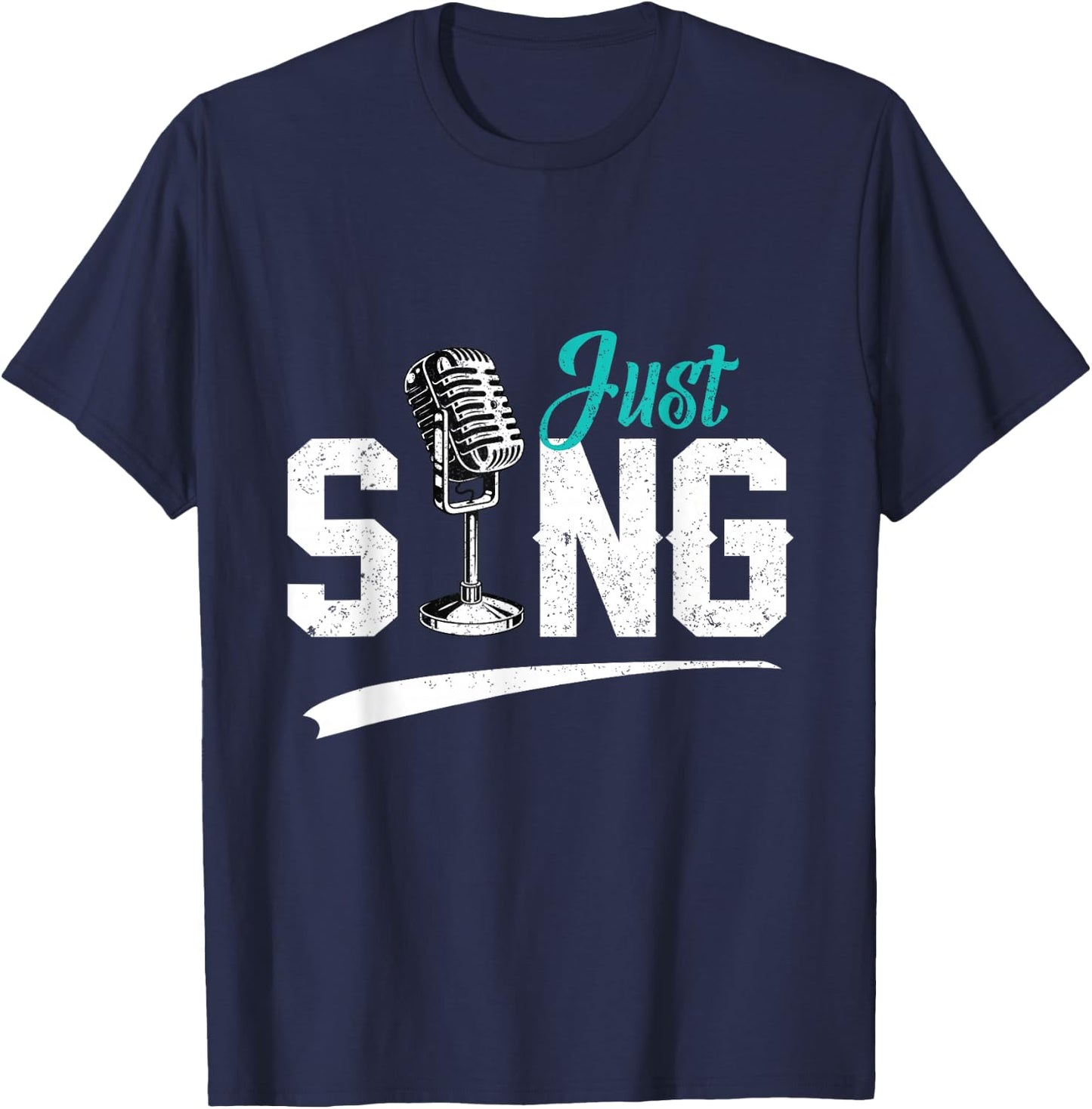 Microphone Singing Vocal Singer Musical Gift T-Shirt - T-Shirt | Navy
