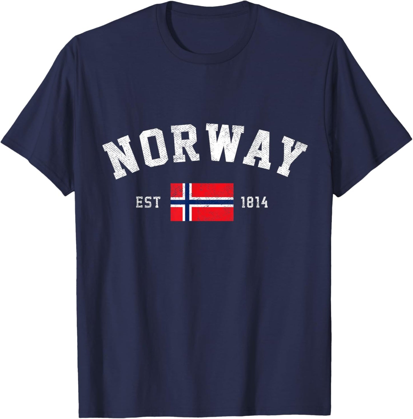Norway Est. 1814 Norwegian Flag Independence Day T-Shirt - T-Shirt | Navy