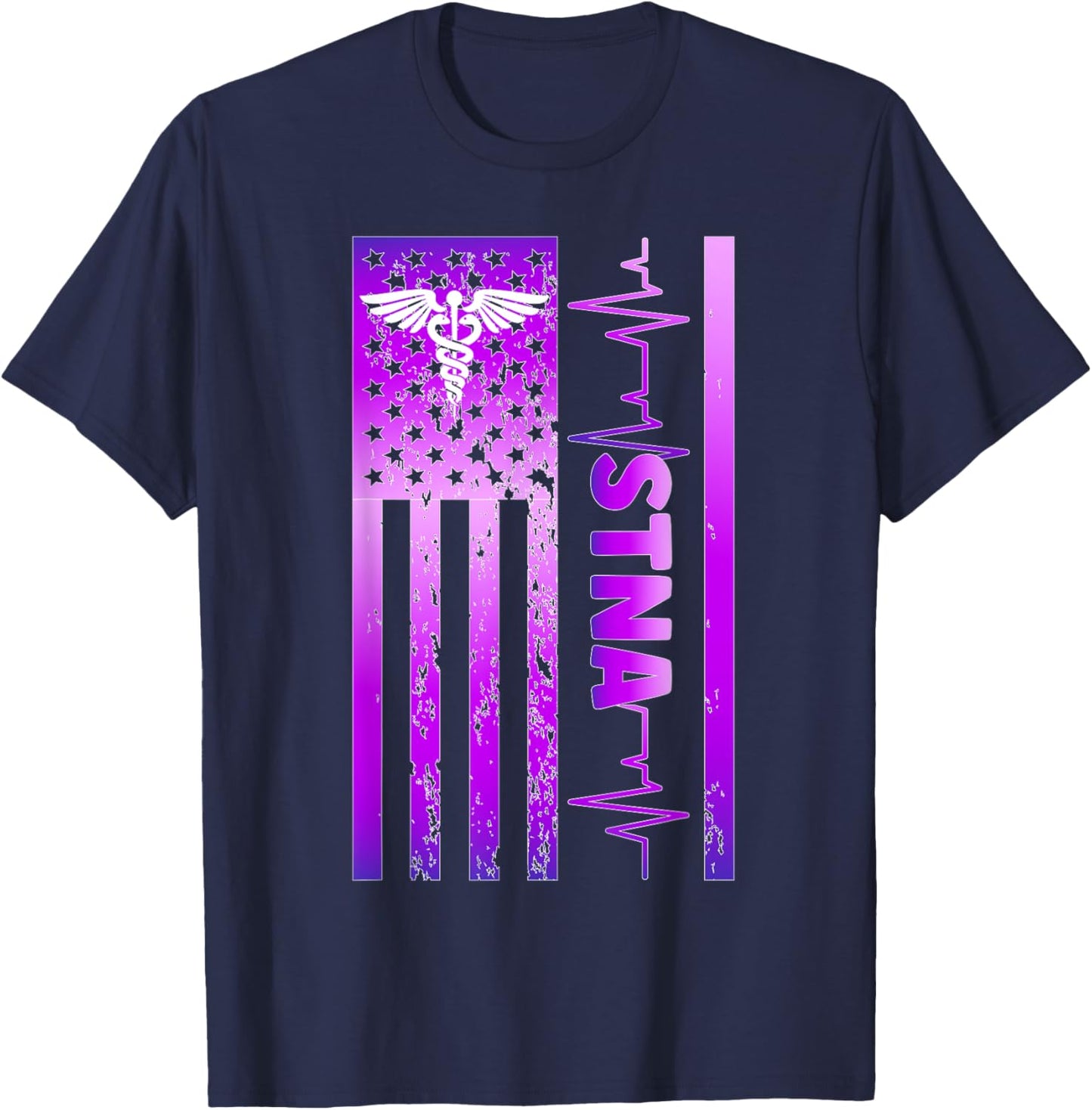 STNA US Flag State Tested Nursing Assistant T-Shirt - T-Shirt | Navy