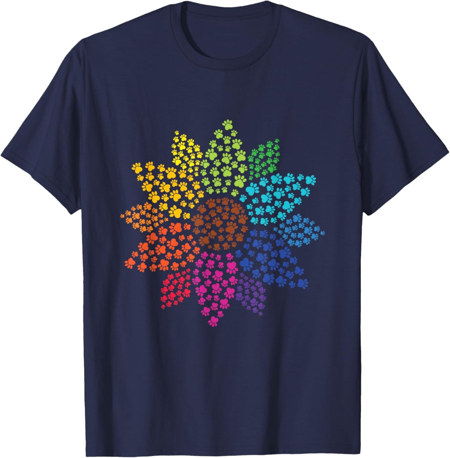 Dog Paw Heart Dog Mum Dog Lover Dog Love Dogs T-Shirt - T-Shirt | Navy