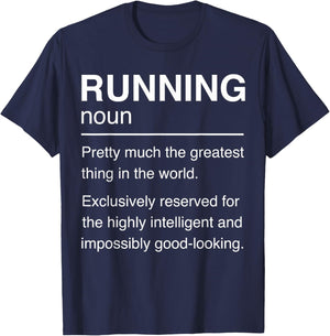 Running Definition Runner Cross Country Trail Mountain Run T-Shirt - T-Shirt | Navy