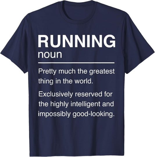 Running Definition Runner Cross Country Trail Mountain Run T-Shirt - T-Shirt | Navy