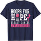 Hoops For Hope Basketball Player Breast Cancer Awareness T-Shirt - T-Shirt | Navy
