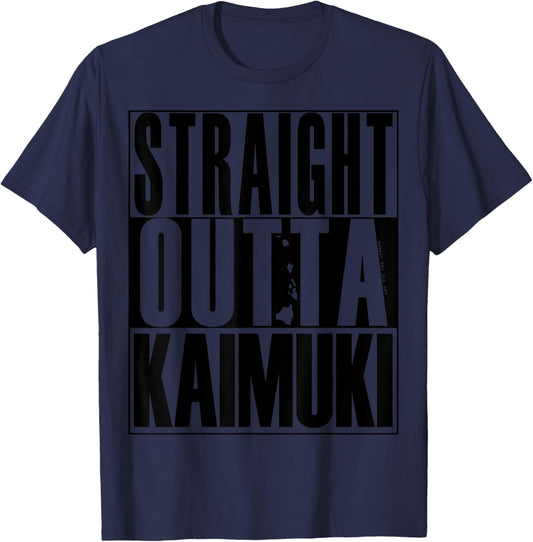 Straight Outta Kaimuki (black) by Hawaii Nei All Day T-Shirt - T-Shirt | Navy