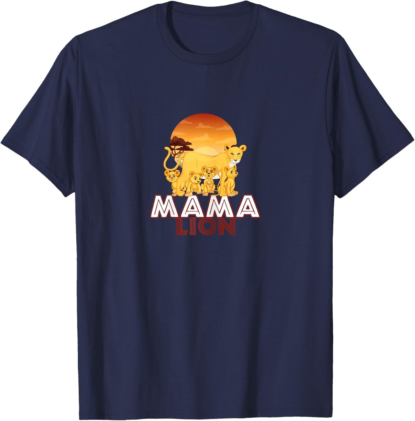 Mama Lion - Big Cat Family Mother Children T-Shirt - T-Shirt | Navy
