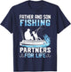 Father Son Fishing Partners For Life Funny Dad Son Matching T-Shirt - T-Shirt | Navy