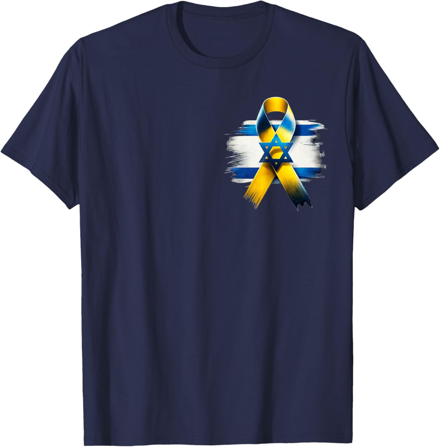 Israel Flag - Yellow Ribbon - Bring Them Home Now - Israel T-Shirt - T-Shirt | Navy
