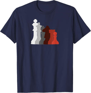 Cool Chess Pieces in Gaming Colors Chess Players T-Shirt - T-Shirt | Navy