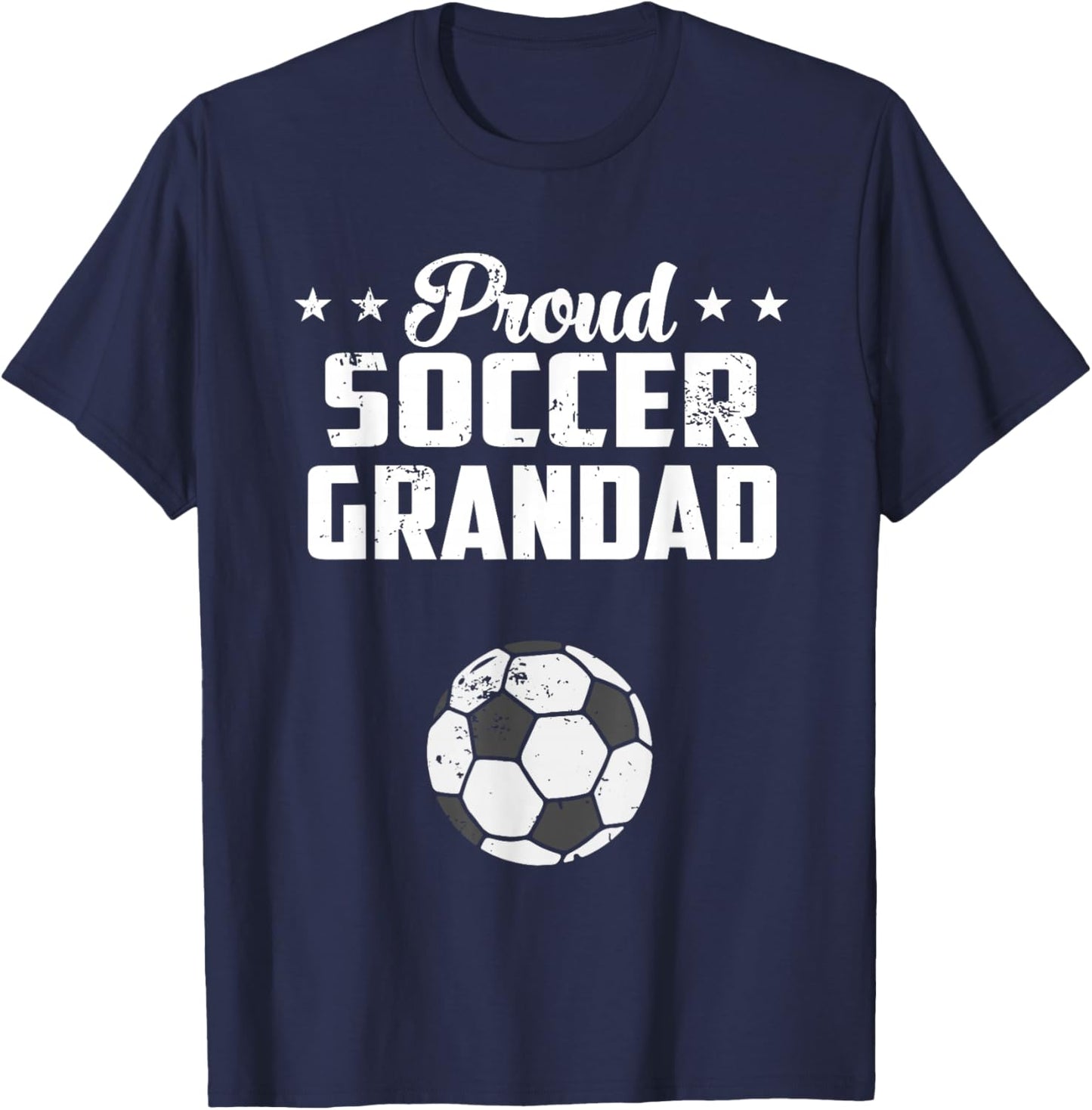Proud Grandad Soccer Vintage Soccer Lover Fathers Day Men T-Shirt - T-Shirt | Navy