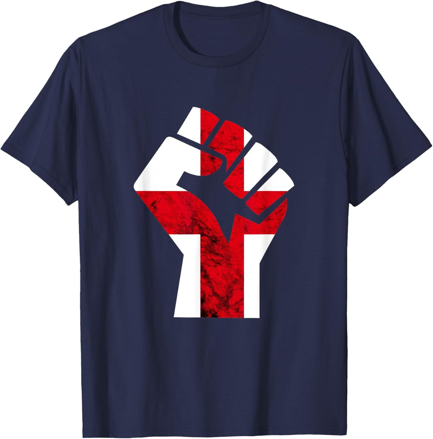 England Handfist Power St George's Cross English Pride T-Shirt - T-Shirt | Navy