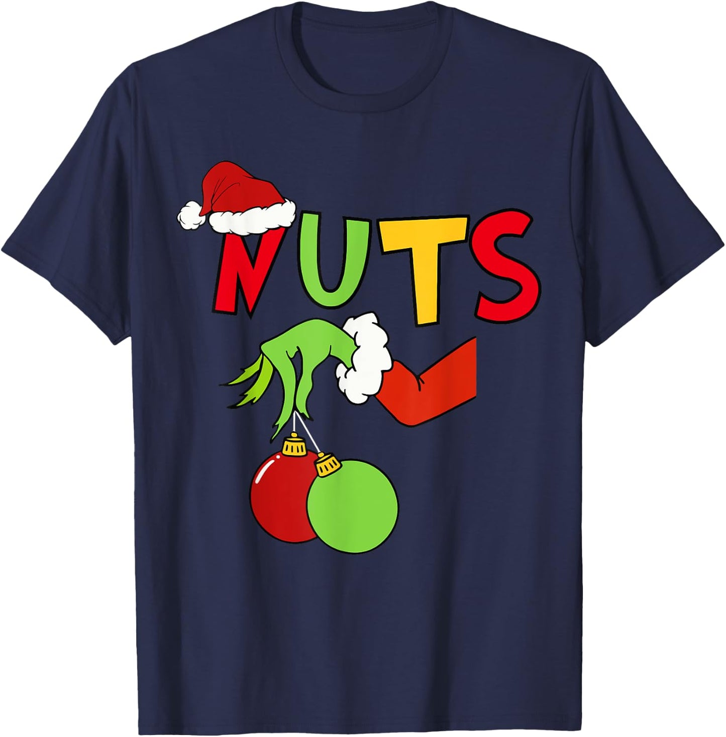 Chest Nuts Merry Christmas Shirt Xmas Matching Couples Men T-Shirt - T-Shirt | Navy