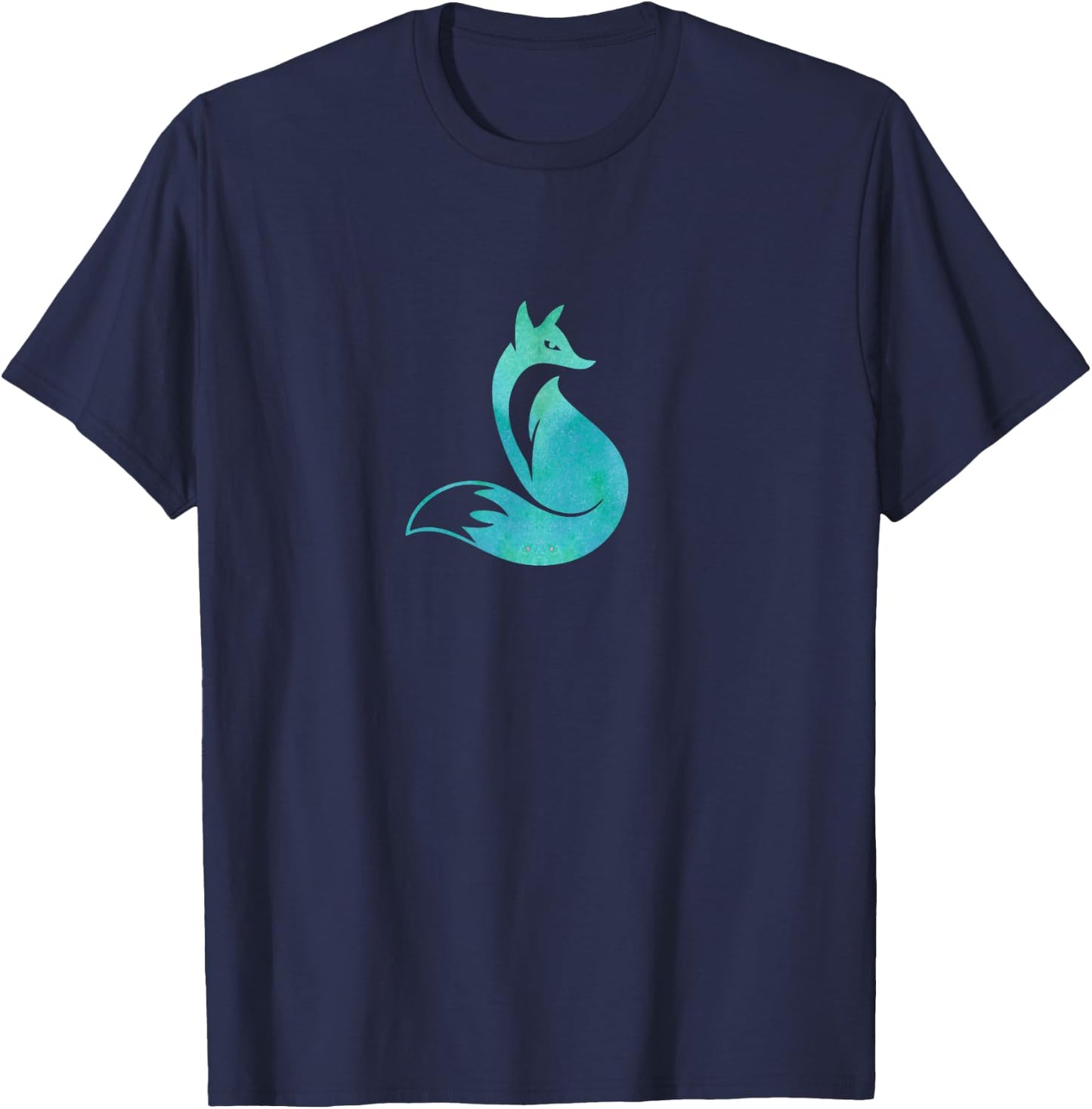 Fox Teal Watercolor Gift a Girl T-Shirt - T-Shirt | Navy