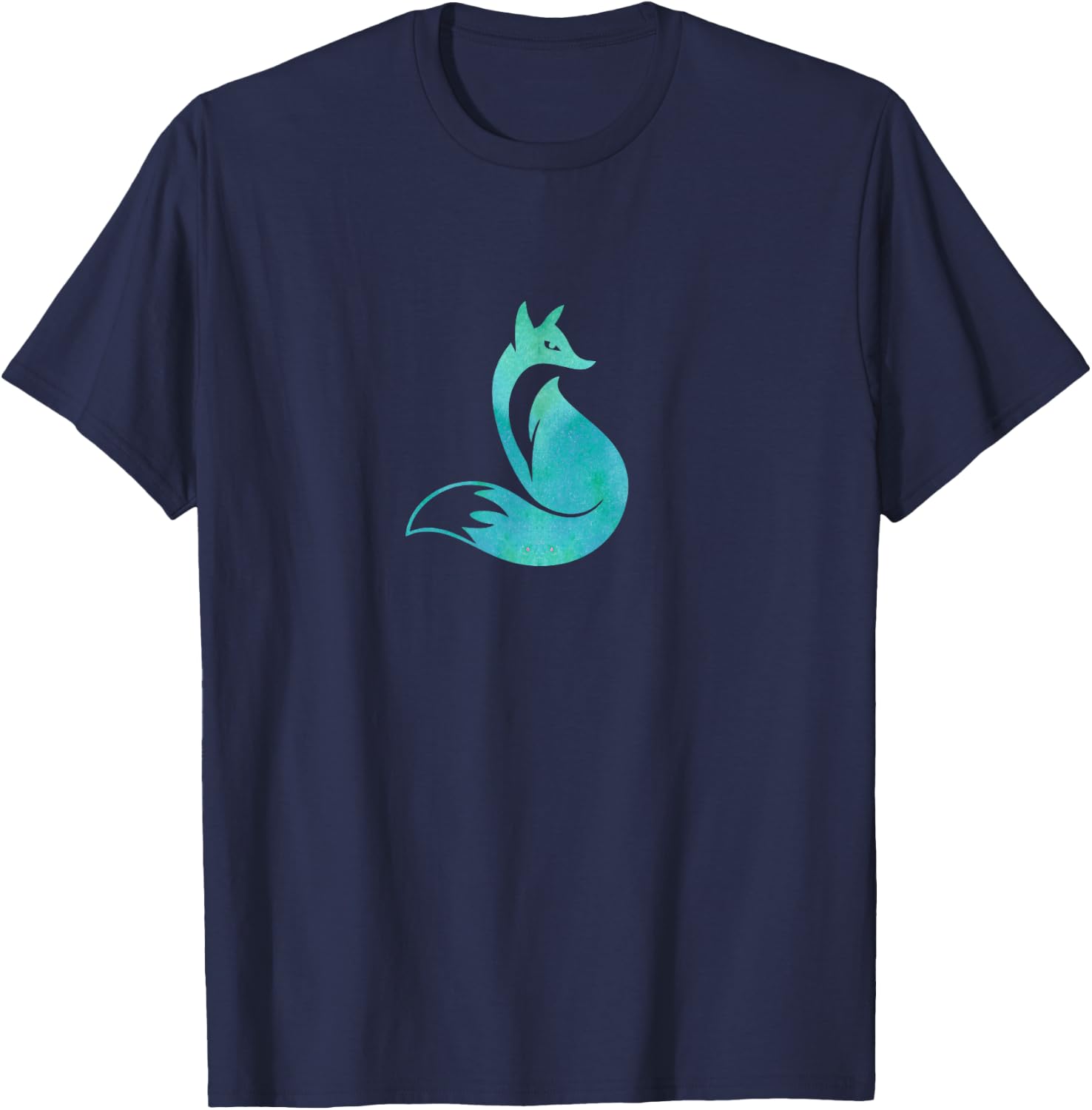 Fox Teal Watercolor Gift a Girl T-Shirt - T-Shirt | Navy