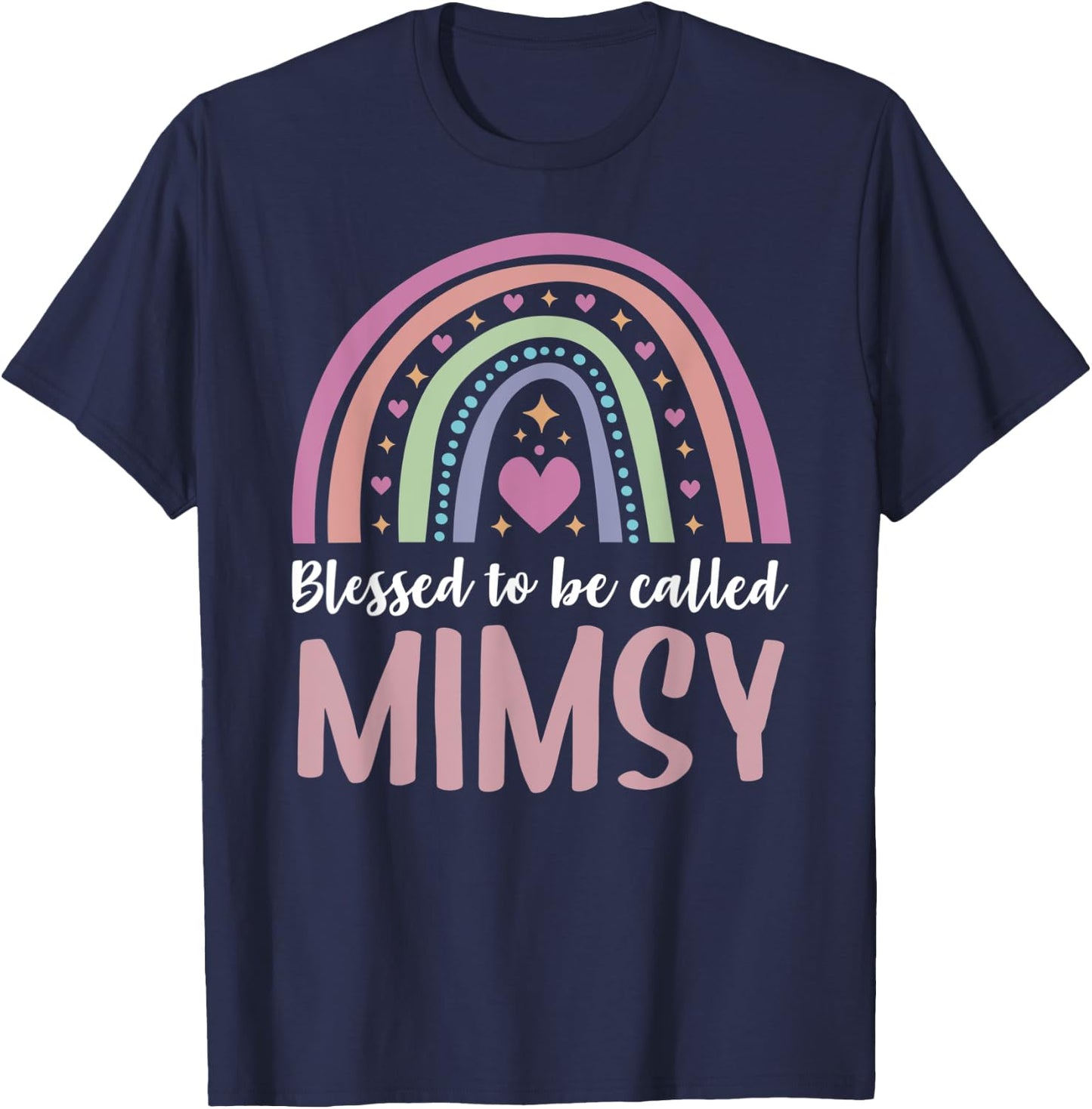 Mimsy Shirt for Grandma Women Mothers Day Blessed Mimsy T-Shirt - T-Shirt | Navy