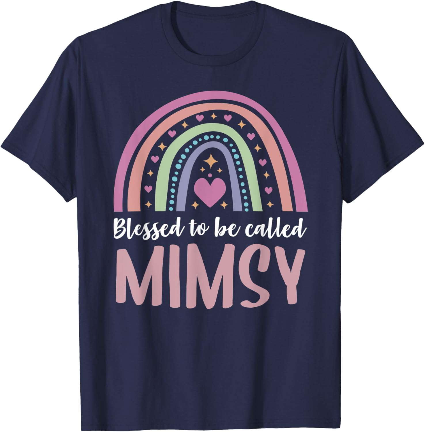 Mimsy Shirt for Grandma Women Mothers Day Blessed Mimsy T-Shirt - T-Shirt | Navy