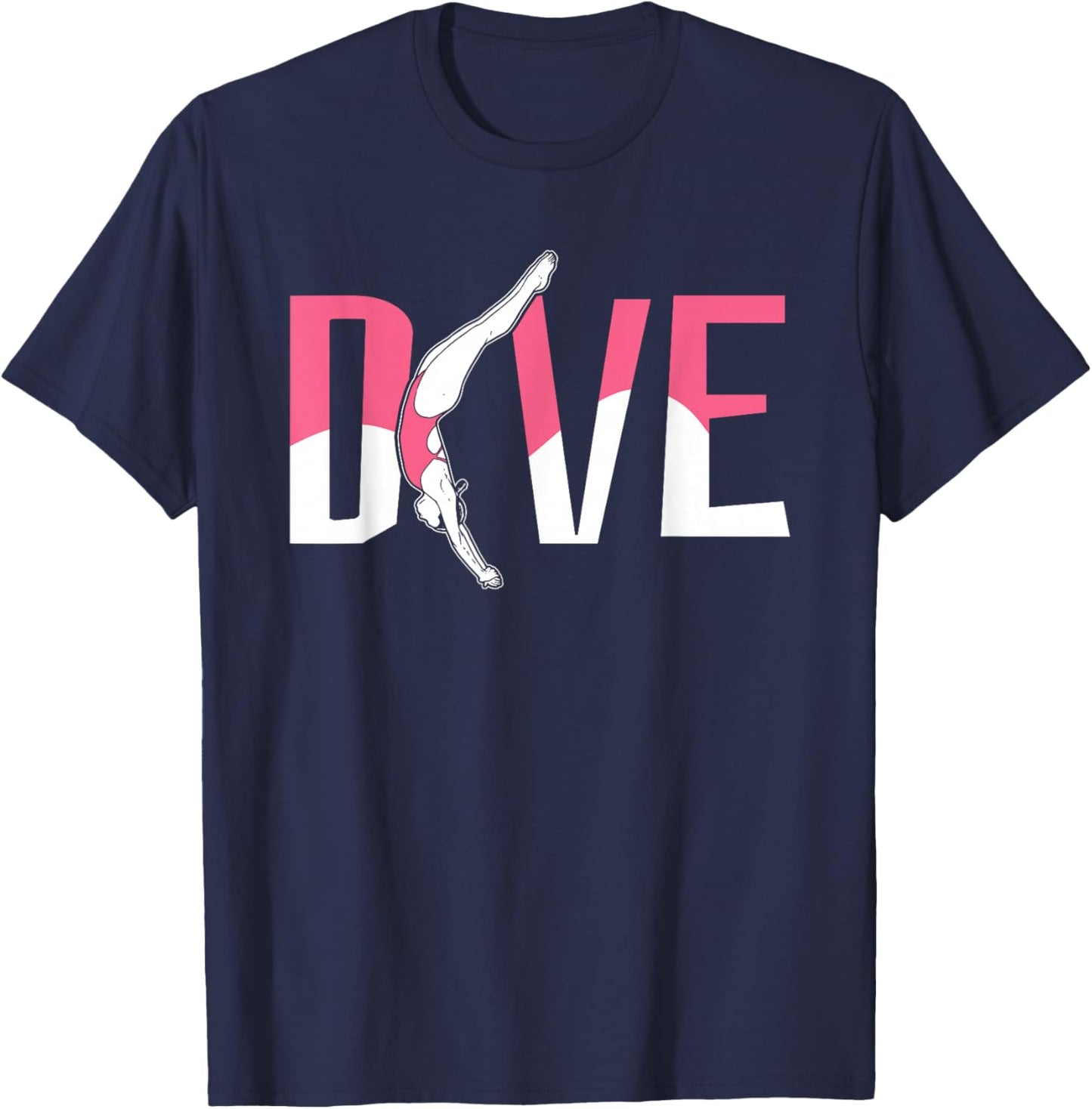 Platform Diver Girl - Springboard Diving T-Shirt - T-Shirt | Navy