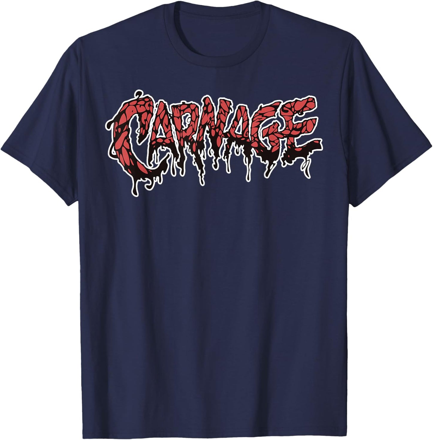 Marvel Carnage Ripped Logo T-Shirt - T-Shirt | Navy