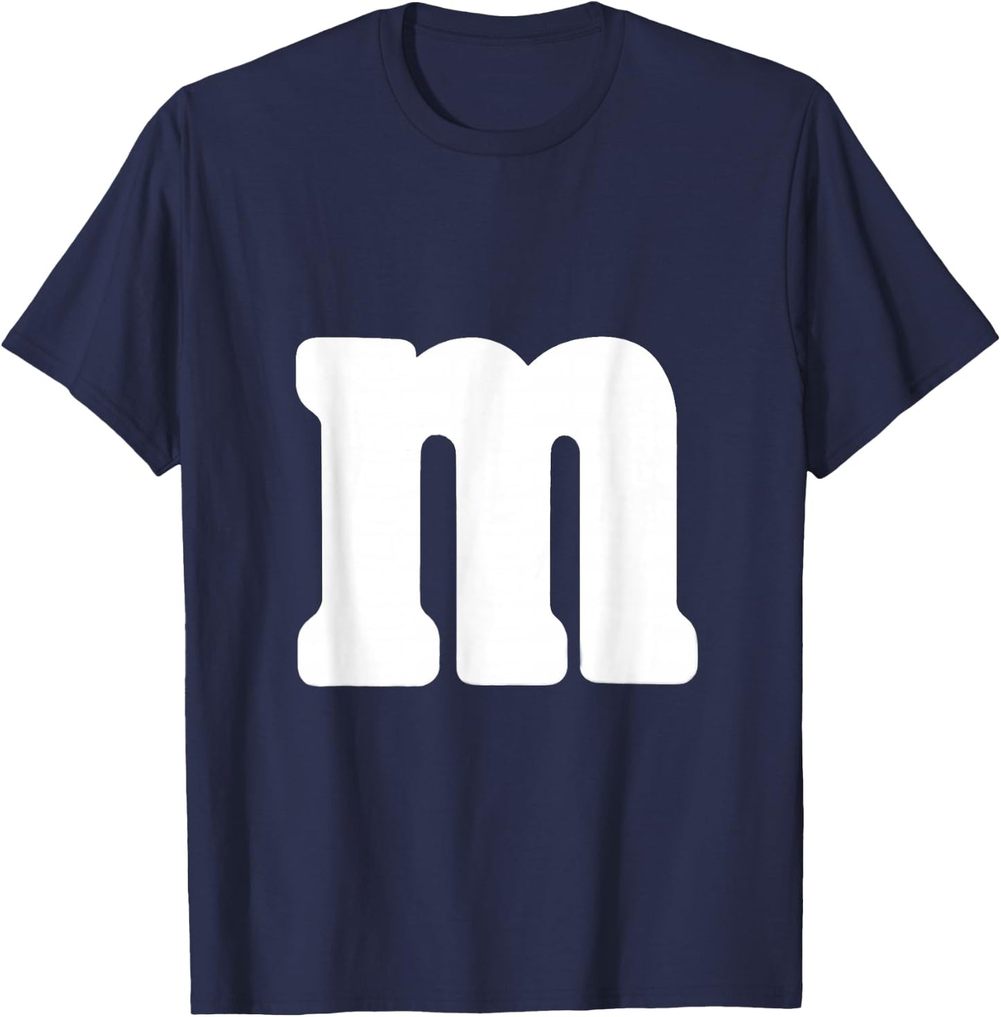 Big White Letter m Halloween Christmas Thanksgiving T-Shirt - T-Shirt | Navy