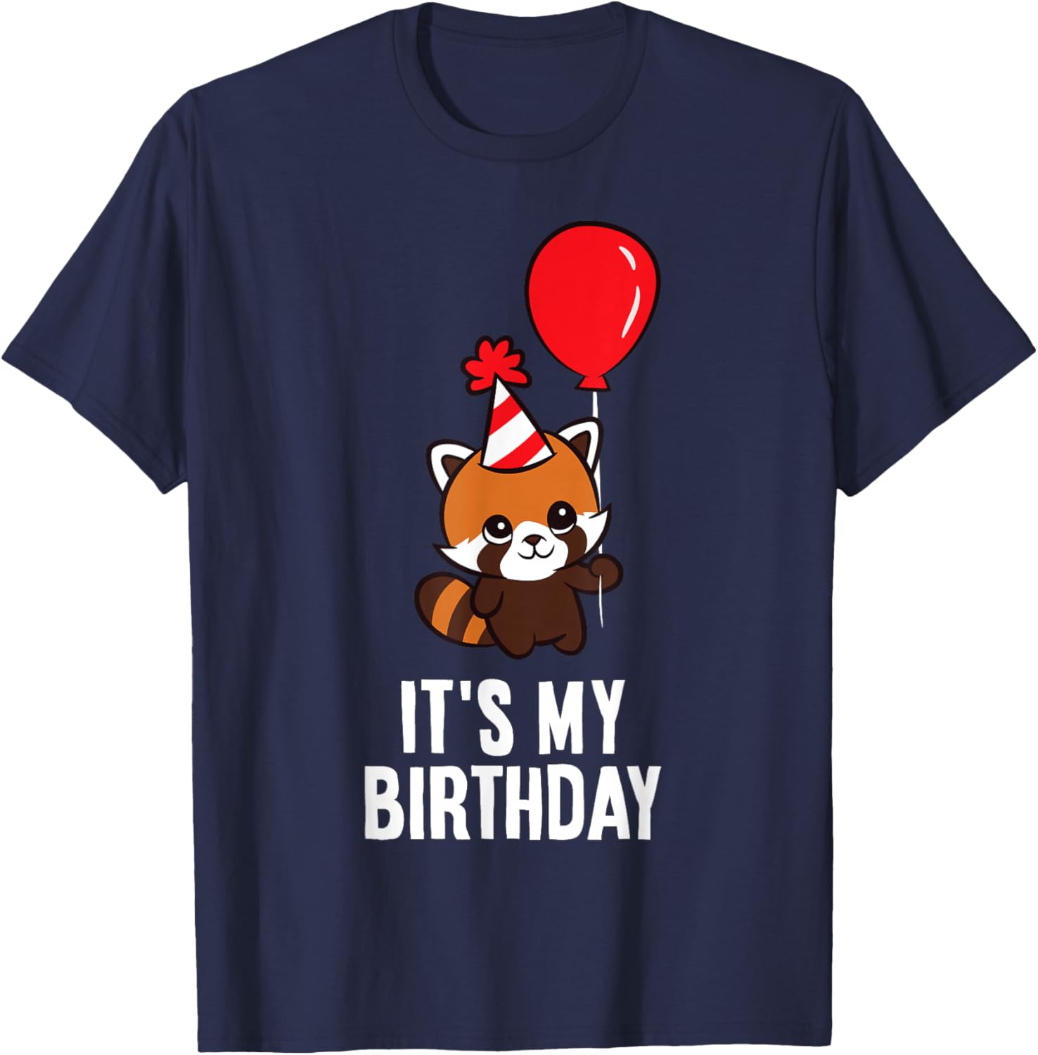 It's My Birthday Red Panda Birthday Party T-Shirt - T-Shirt | Navy