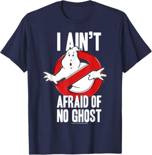 Ghostbusters I Ain't Afraid Of No Ghost Bold Text T-Shirt - T-Shirt | Navy