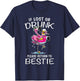 If lost or drunk please return to my bestie Couple Flamingo T-Shirt - T-Shirt | Navy