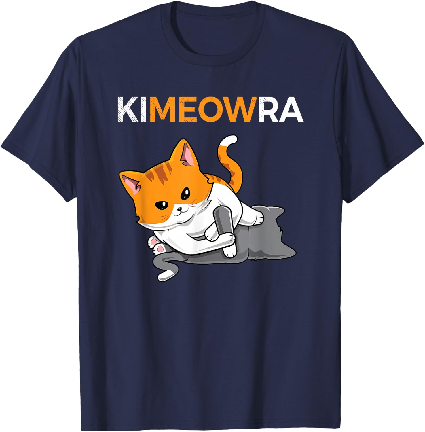 Jiu Jitsu Kimura & Cute Kawaii Cat Funny BJJ T-Shirt - T-Shirt | Navy