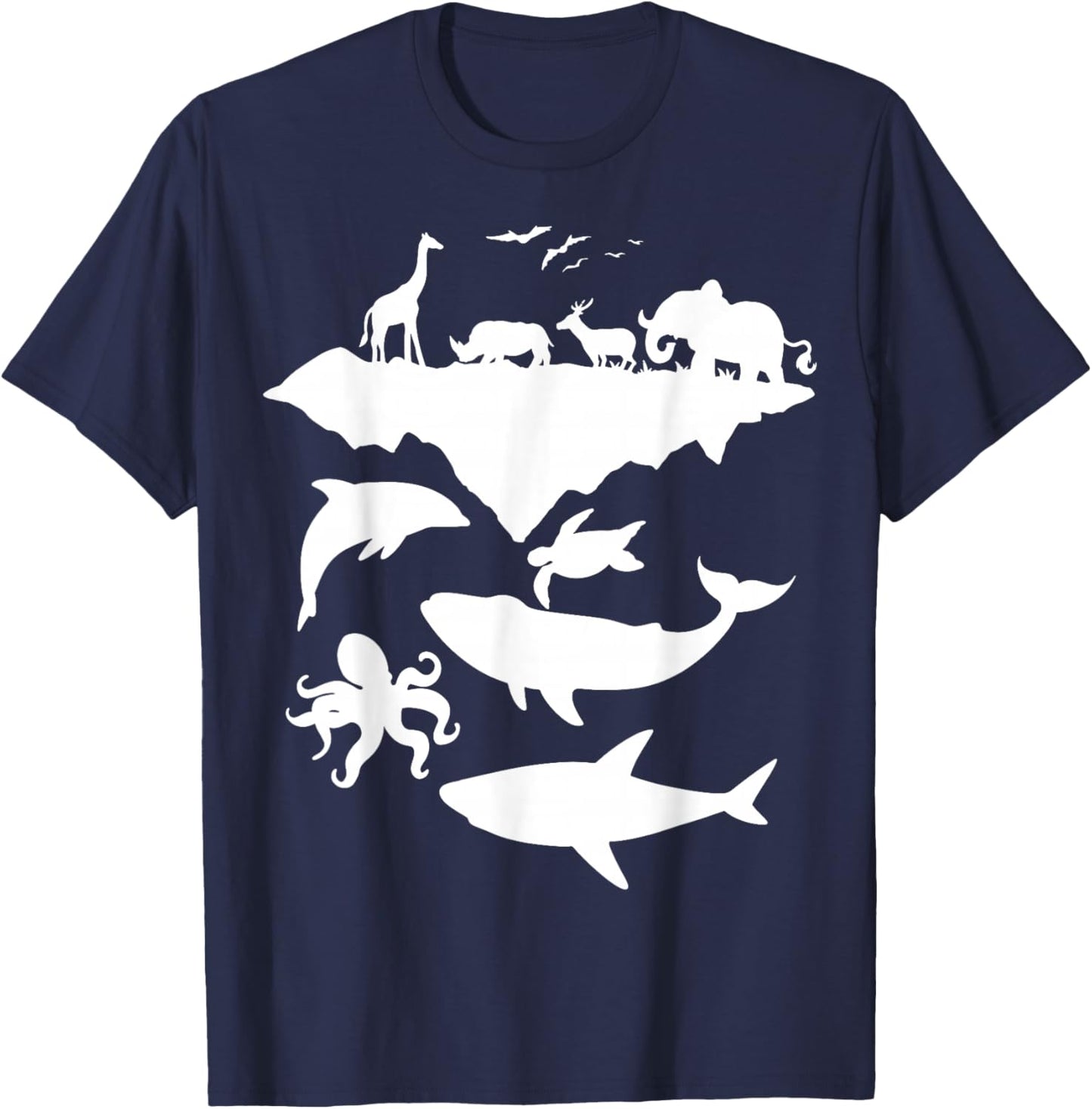 Animals Of The World Wildlife Conservation Funny Environment T-Shirt - T-Shirt | Navy
