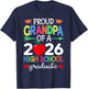 Proud Grandpa Of A 2026 High School Graduate Graduation Day T-Shirt - T-Shirt | Navy