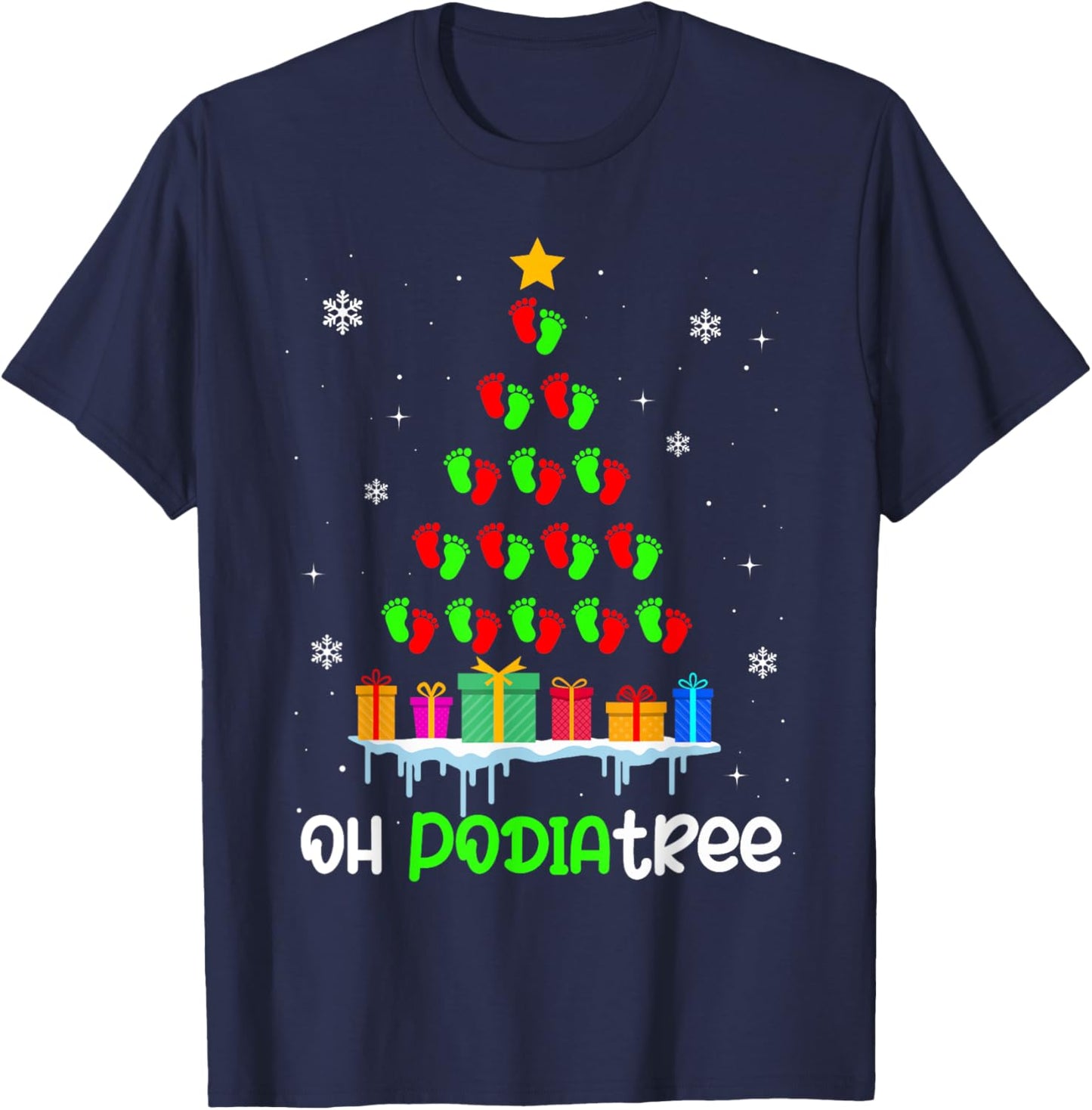 OH Podiatree Podiatrist Christmas Doctor Physician Xmas T-Shirt - T-Shirt | Navy
