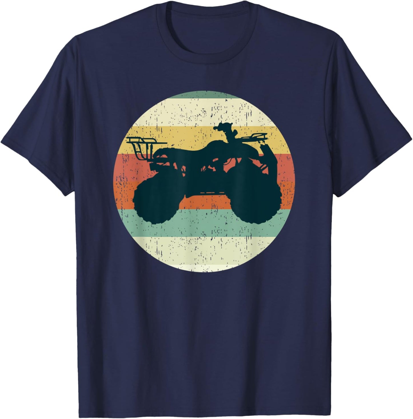 4-Wheeler ATV Quad Bike Mud Racing Vintage Sunset T-Shirt - T-Shirt | Navy