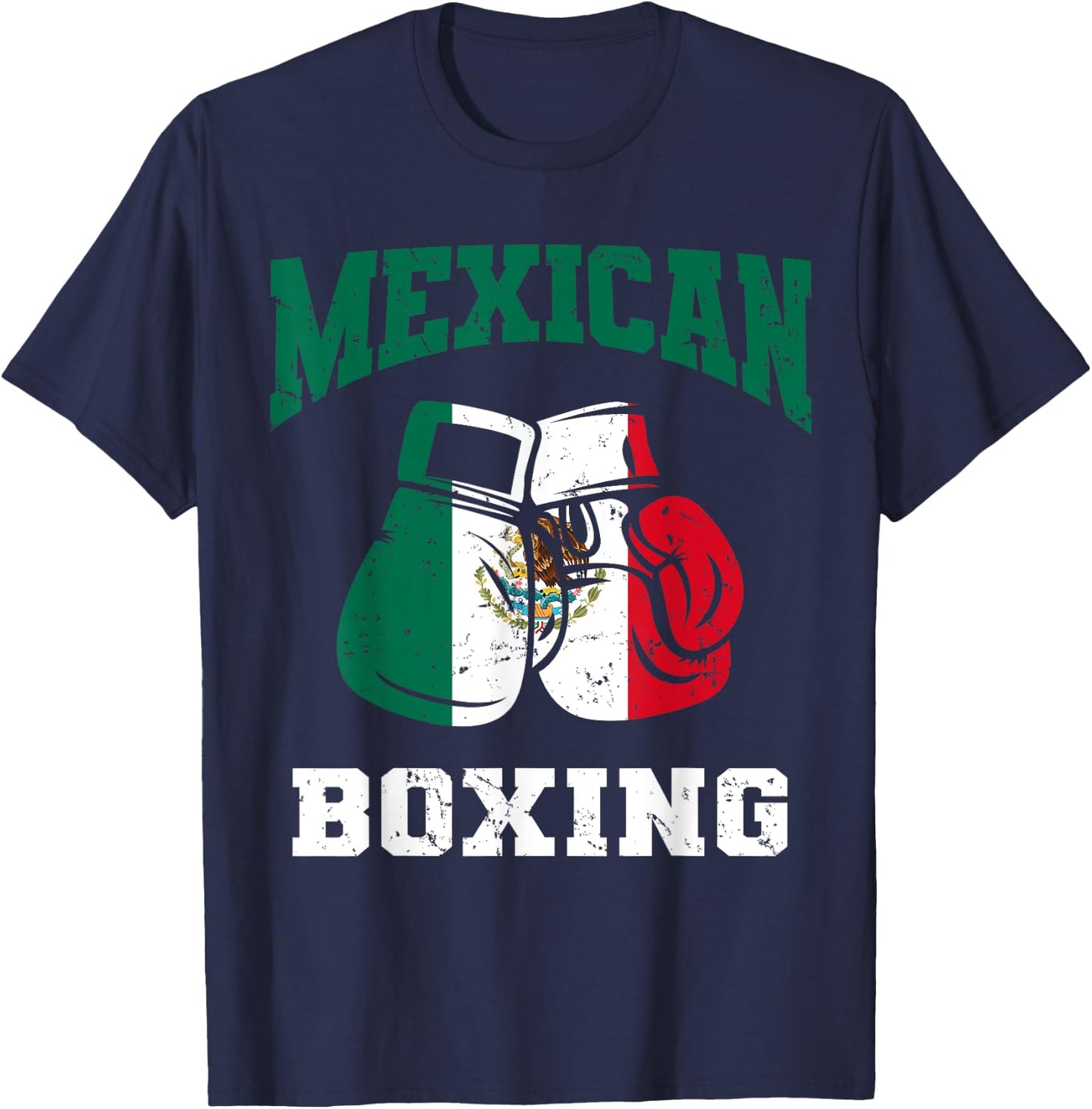 Mexican Boxing Gloves Mexico Pride Patriotic Boys Kids T-Shirt - T-Shirt | Navy