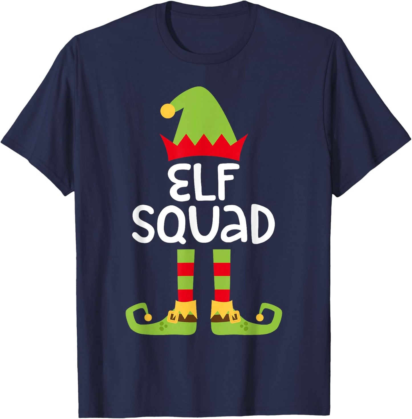 Elf Squad Shirt Matching Kids Boy Girl Christmas Elf Pajamas T-Shirt - T-Shirt | Navy