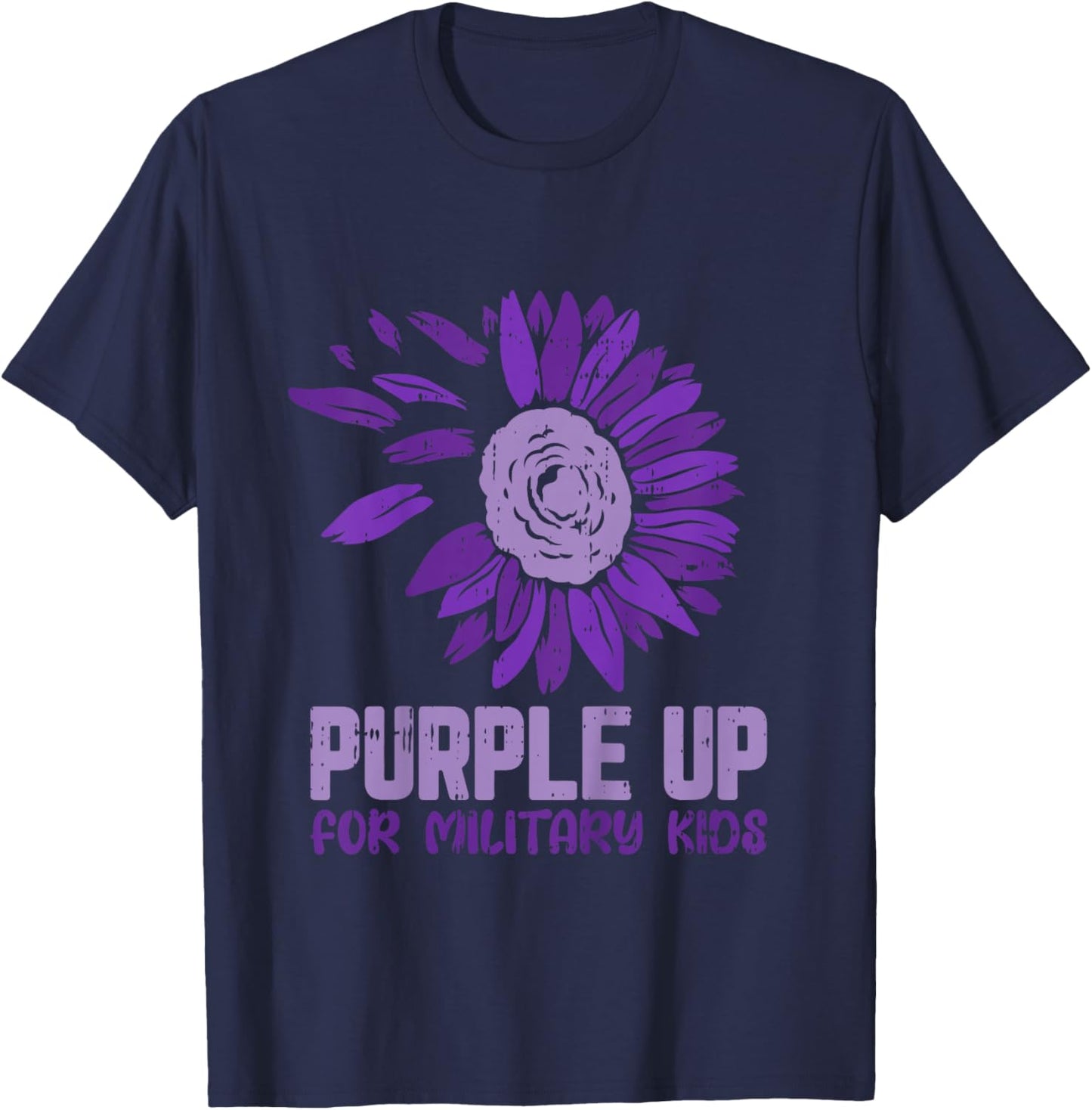 Purple Up For Military Kids Child Army Soldier Children T-Shirt - T-Shirt | Navy