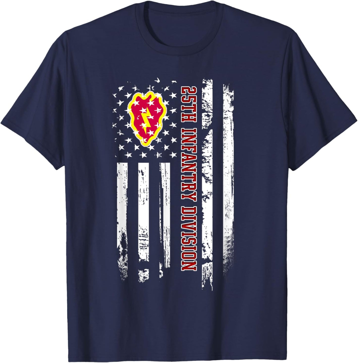 25th Infantry Division American Flag Military Veterans Day T-Shirt - T-Shirt | Navy