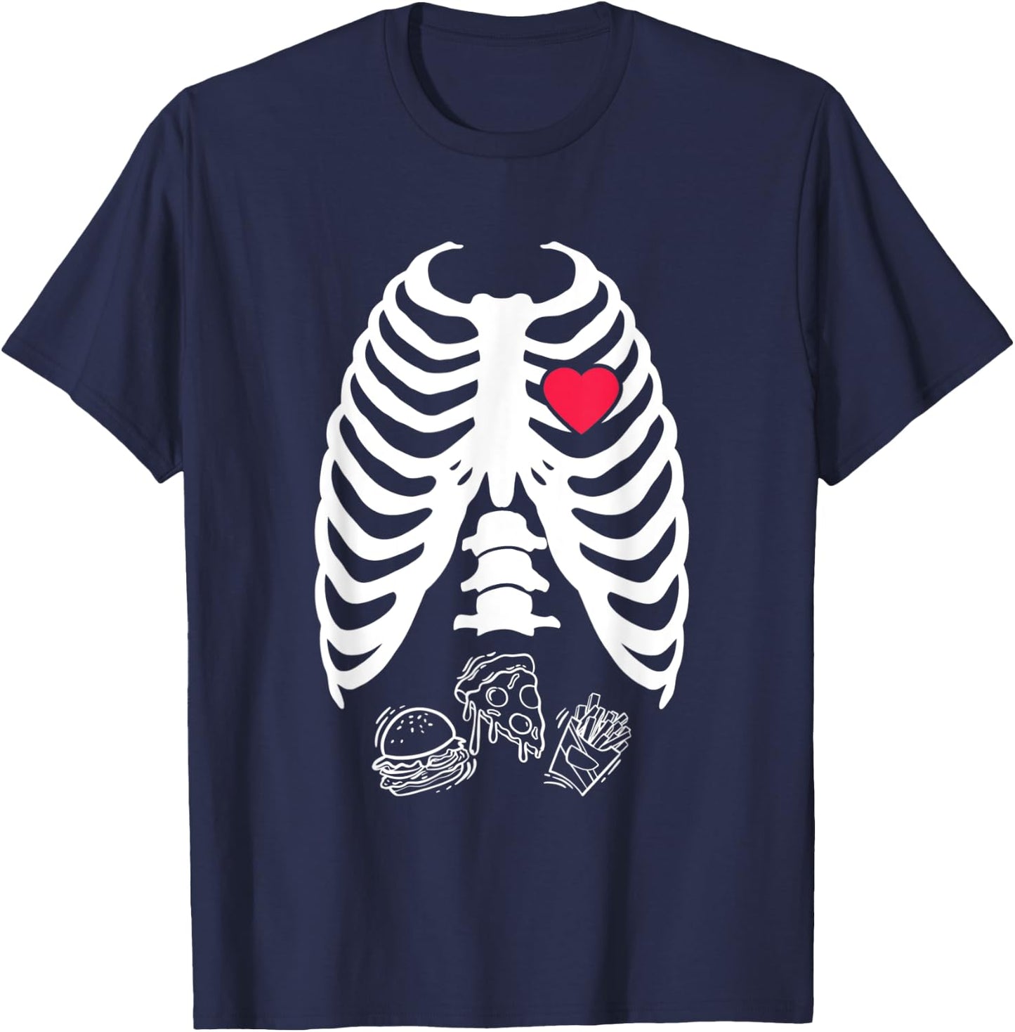 Skeleton Fast Food Halloween Great Gift T-Shirt - T-Shirt | Navy