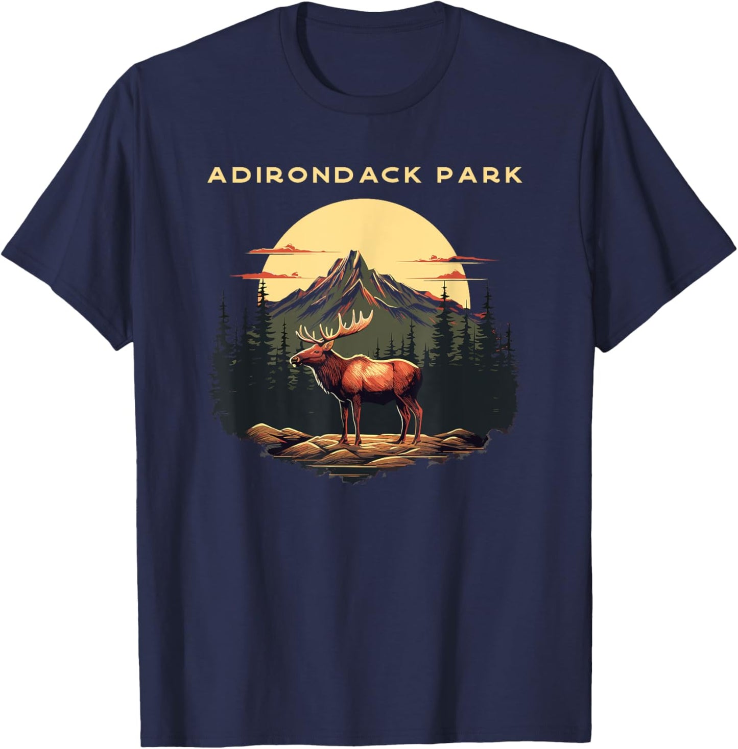 Adirondack Park Moose Vintage T-Shirt - T-Shirt | Navy