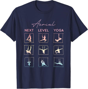 Aerial Yoga Gifts, Aerial Silks, Hammock Silks, Upside Down T-Shirt - T-Shirt | Navy