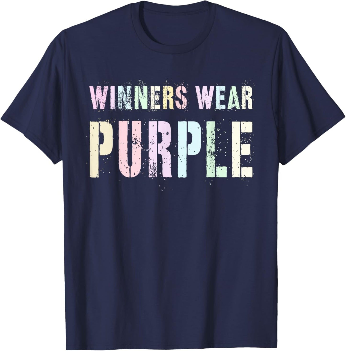Vintage WINNERS WEAR PURPLE Summer Camp Go Team War Game T-Shirt - T-Shirt | Navy
