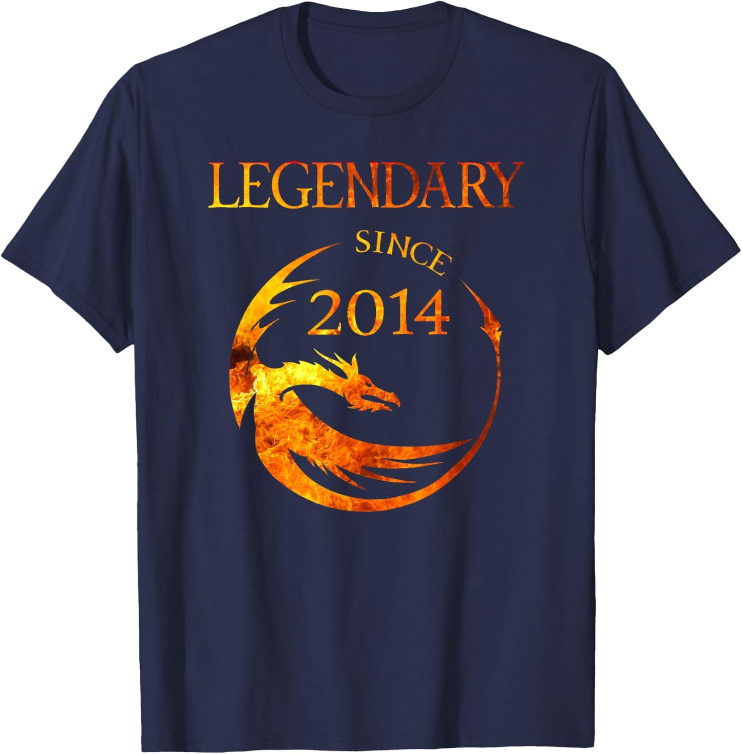 11th Birthday Gift - Dragon Legendary Since 2014 T-Shirt - T-Shirt | Navy