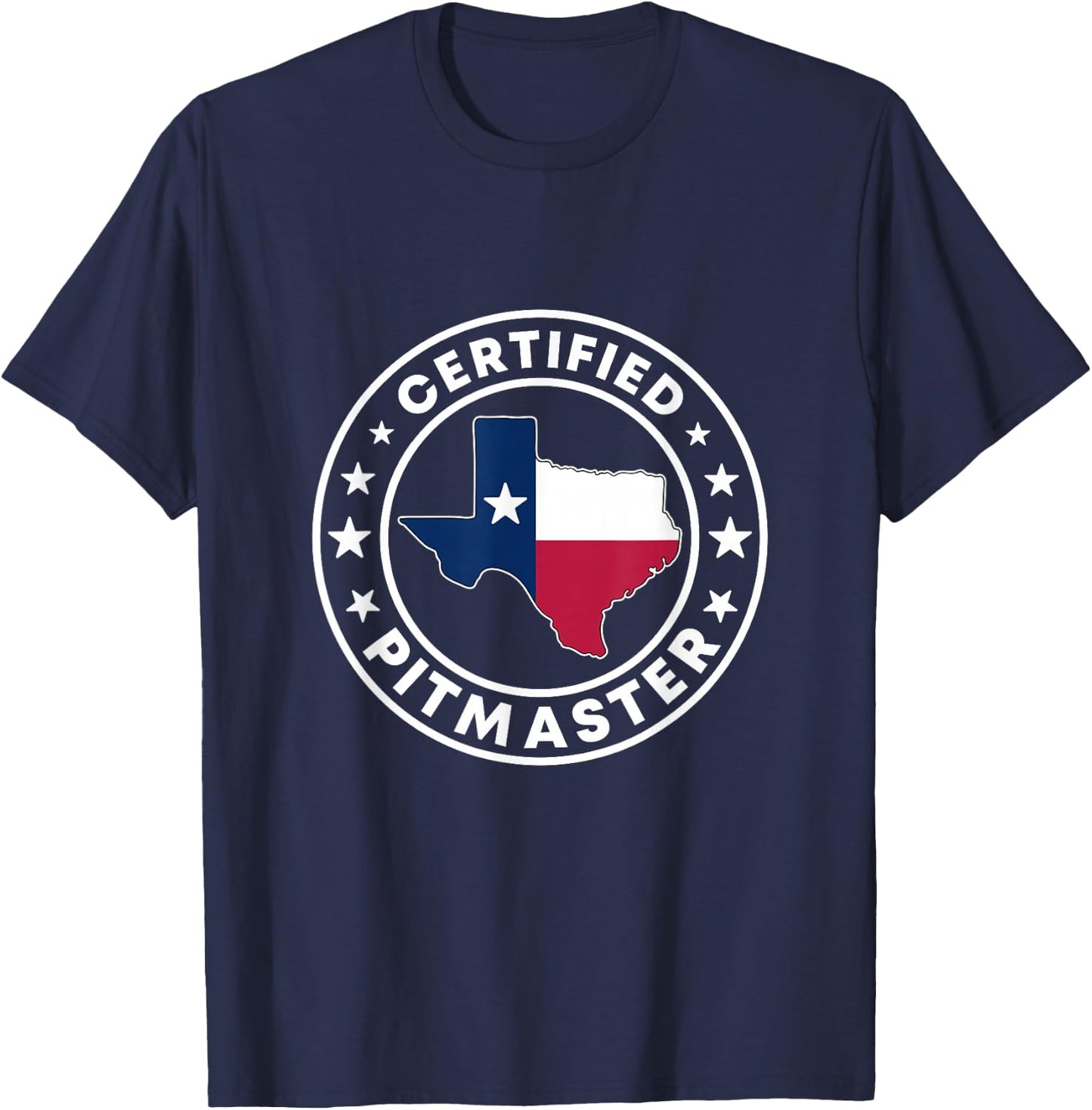 Certified Pitmaster Texan BBQ Grilling Texas Barbecue Grill T-Shirt - T-Shirt | Navy